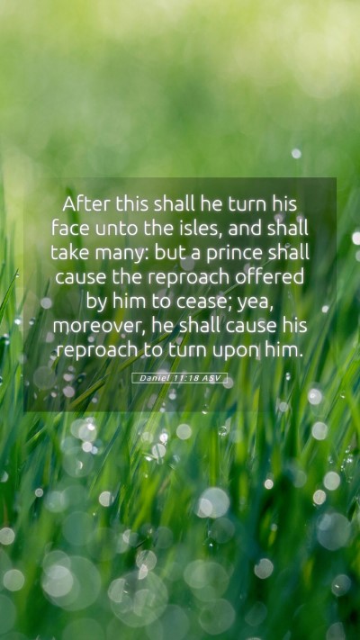 Picture 05 - Daniel 11:18 ASV Mobile Phone Wallpaper - After this shall he turn his face unto the isles, - Mobile Bible Verse Wallpaper