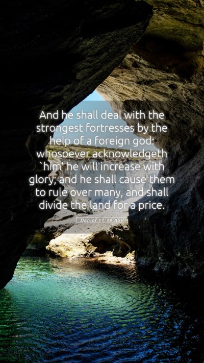 Picture 05 - Daniel 11:39 ASV Mobile Phone Wallpaper - And he shall deal with the strongest fortresses - Mobile Bible Verse Wallpaper
