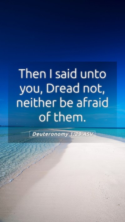 Picture 05 - Deuteronomy 1:29 ASV Mobile Phone Wallpaper - Then I said unto you, Dread not, neither be - Mobile Bible Verse Wallpaper