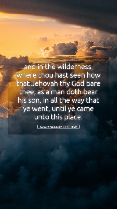 Picture 05 - Deuteronomy 1:31 ASV Mobile Phone Wallpaper - and in the wilderness, where thou hast seen how - Mobile Bible Verse Wallpaper