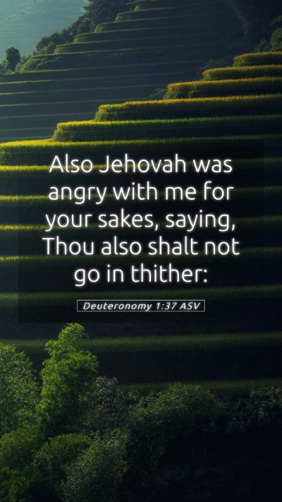 Picture 05 - Deuteronomy 1:37 ASV Mobile Phone Wallpaper - Also Jehovah was angry with me for your sakes, - Mobile Bible Verse Wallpaper