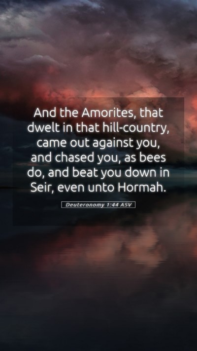 Picture 05 - Deuteronomy 1:44 ASV Mobile Phone Wallpaper - And the Amorites, that dwelt in that - Mobile Bible Verse Wallpaper