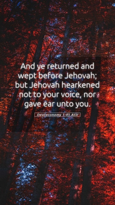 Picture 05 - Deuteronomy 1:45 ASV Mobile Phone Wallpaper - And ye returned and wept before Jehovah; but - Mobile Bible Verse Wallpaper