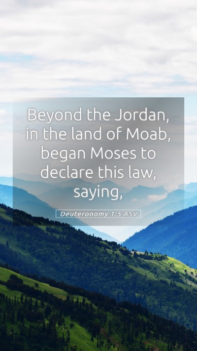 Picture 05 - Deuteronomy 1:5 ASV Mobile Phone Wallpaper - Beyond the Jordan, in the land of Moab, began - Mobile Bible Verse Wallpaper