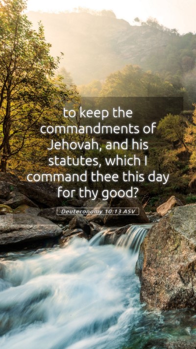 Picture 05 - Deuteronomy 10:13 ASV Mobile Phone Wallpaper - to keep the commandments of Jehovah, and his - Mobile Bible Verse Wallpaper