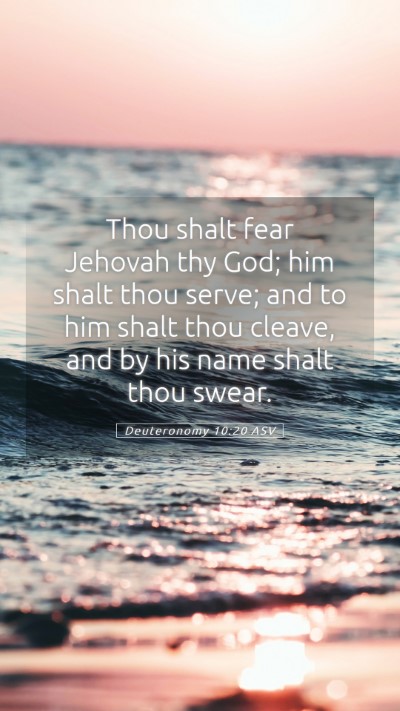 Picture 05 - Deuteronomy 10:20 ASV Mobile Phone Wallpaper - Thou shalt fear Jehovah thy God; him shalt thou - Mobile Bible Verse Wallpaper