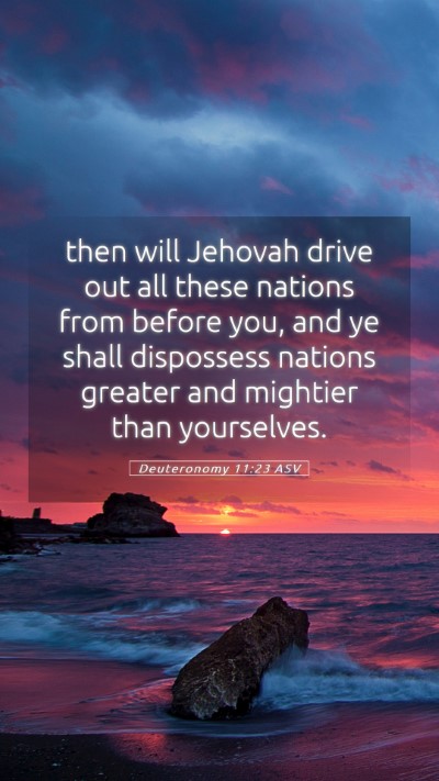 Picture 05 - Deuteronomy 11:23 ASV Mobile Phone Wallpaper - then will Jehovah drive out all these nations - Mobile Bible Verse Wallpaper