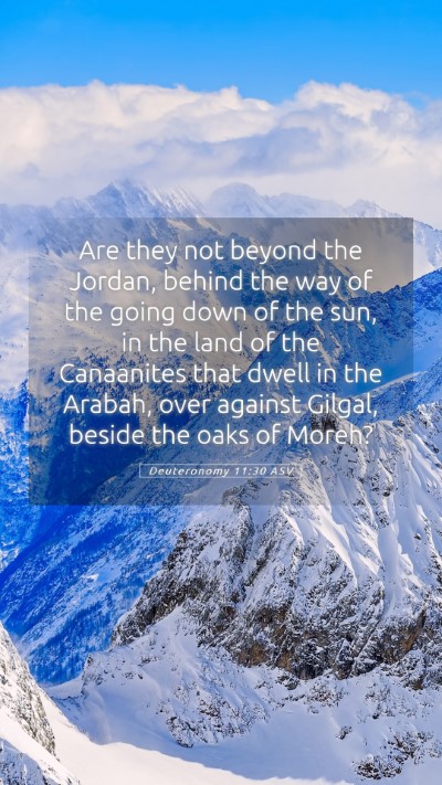 Picture 05 - Deuteronomy 11:30 ASV Mobile Phone Wallpaper - Are they not beyond the Jordan, behind the way of - Mobile Bible Verse Wallpaper