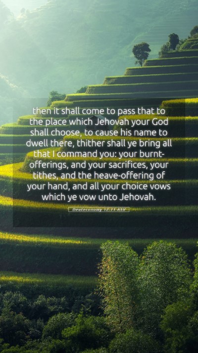 Picture 05 - Deuteronomy 12:11 ASV Mobile Phone Wallpaper - then it shall come to pass that to the place - Mobile Bible Verse Wallpaper