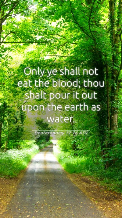Picture 05 - Deuteronomy 12:16 ASV Mobile Phone Wallpaper - Only ye shall not eat the blood; thou shalt pour - Mobile Bible Verse Wallpaper