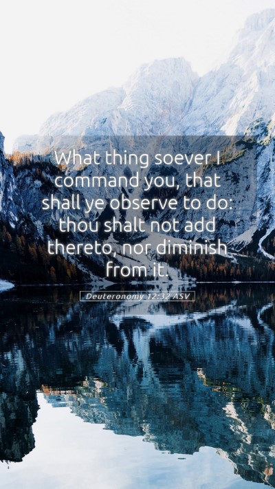 Picture 05 - Deuteronomy 12:32 ASV Mobile Phone Wallpaper - What thing soever I command you, that shall ye - Mobile Bible Verse Wallpaper