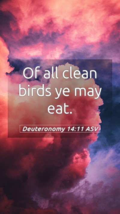 Picture 05 - Deuteronomy 14:11 ASV Mobile Phone Wallpaper - Of all clean birds ye may - Mobile Bible Verse Wallpaper