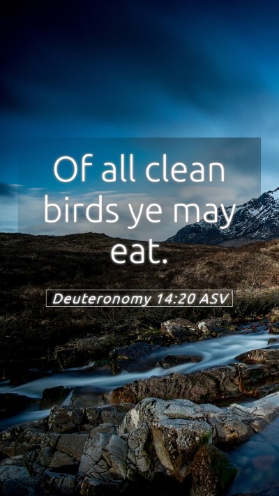 Picture 05 - Deuteronomy 14:20 ASV Mobile Phone Wallpaper - Of all clean birds ye may - Mobile Bible Verse Wallpaper
