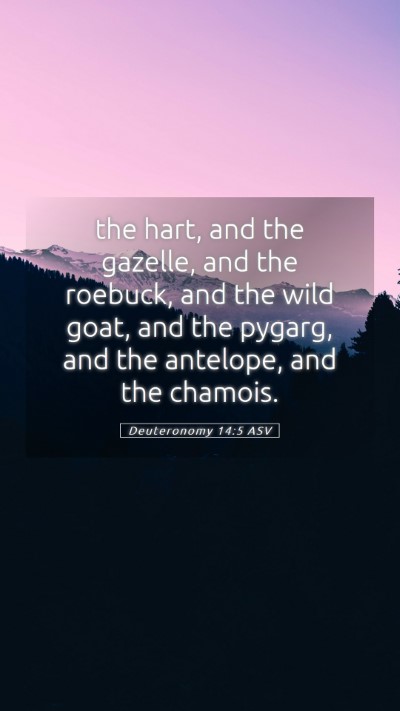 Picture 05 - Deuteronomy 14:5 ASV Mobile Phone Wallpaper - the hart, and the gazelle, and the roebuck, and - Mobile Bible Verse Wallpaper