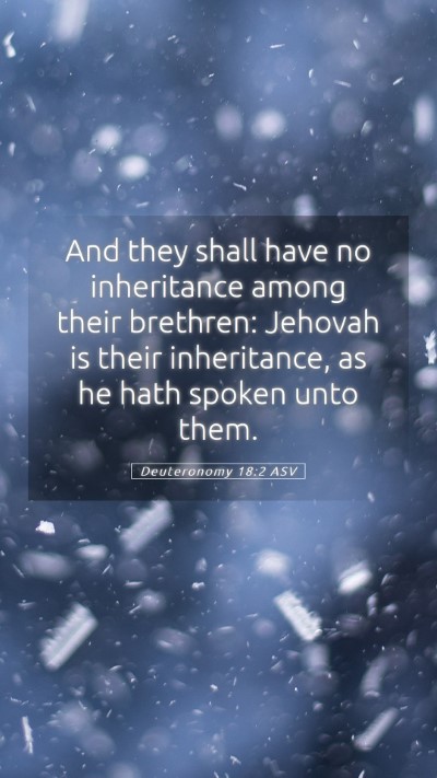 Picture 05 - Deuteronomy 18:2 ASV Mobile Phone Wallpaper - And they shall have no inheritance among their - Mobile Bible Verse Wallpaper