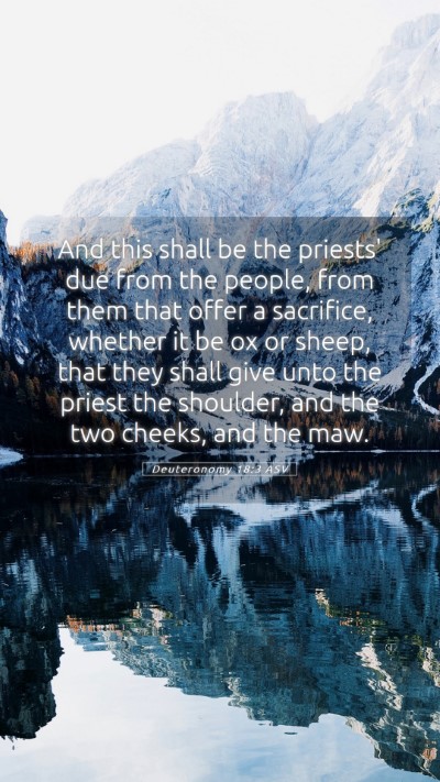 Picture 05 - Deuteronomy 18:3 ASV Mobile Phone Wallpaper - And this shall be the priests' due from the - Mobile Bible Verse Wallpaper