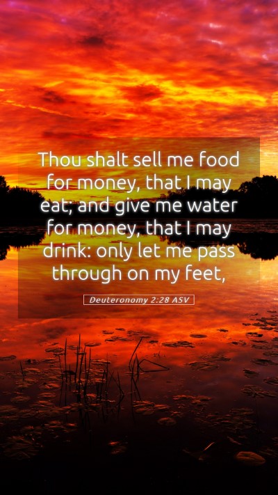 Picture 05 - Deuteronomy 2:28 ASV Mobile Phone Wallpaper - Thou shalt sell me food for money, that I may - Mobile Bible Verse Wallpaper