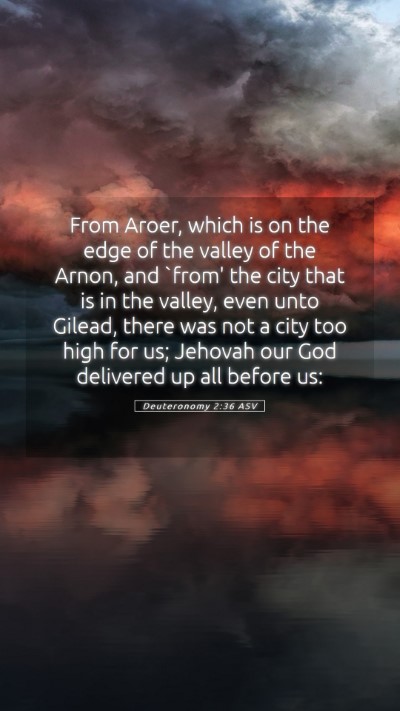 Picture 05 - Deuteronomy 2:36 ASV Mobile Phone Wallpaper - From Aroer, which is on the edge of the valley of - Mobile Bible Verse Wallpaper