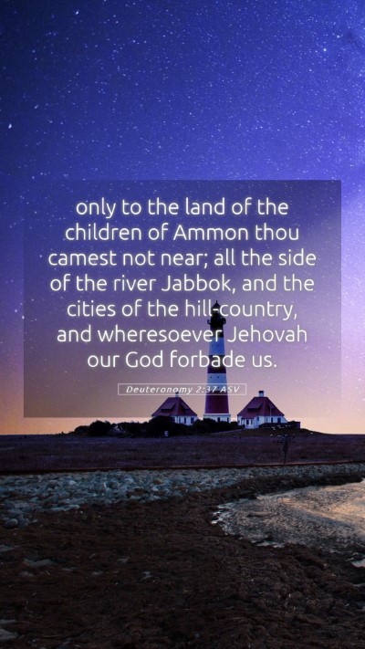 Picture 05 - Deuteronomy 2:37 ASV Mobile Phone Wallpaper - only to the land of the children of Ammon thou - Mobile Bible Verse Wallpaper