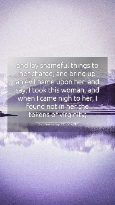 Picture 05 - Deuteronomy 22:14 ASV Mobile Phone Wallpaper - and lay shameful things to her charge, and bring - Mobile Bible Verse Wallpaper