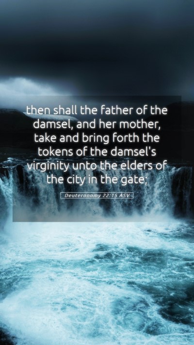 Picture 05 - Deuteronomy 22:15 ASV Mobile Phone Wallpaper - then shall the father of the damsel, and her - Mobile Bible Verse Wallpaper