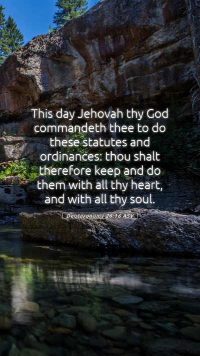 Picture 05 - Deuteronomy 26:16 ASV Mobile Phone Wallpaper - This day Jehovah thy God commandeth thee to do - Mobile Bible Verse Wallpaper