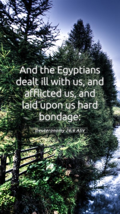 Picture 05 - Deuteronomy 26:6 ASV Mobile Phone Wallpaper - And the Egyptians dealt ill with us, and - Mobile Bible Verse Wallpaper