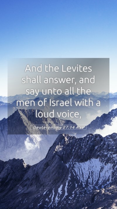 Picture 05 - Deuteronomy 27:14 ASV Mobile Phone Wallpaper - And the Levites shall answer, and say unto all - Mobile Bible Verse Wallpaper