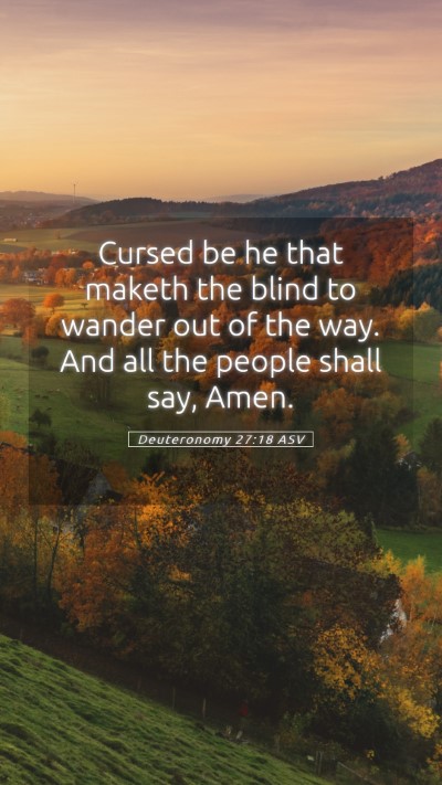 Picture 05 - Deuteronomy 27:18 ASV Mobile Phone Wallpaper - Cursed be he that maketh the blind to wander out - Mobile Bible Verse Wallpaper