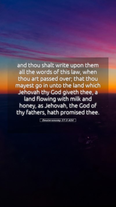 Picture 05 - Deuteronomy 27:3 ASV Mobile Phone Wallpaper - and thou shalt write upon them all the words of - Mobile Bible Verse Wallpaper
