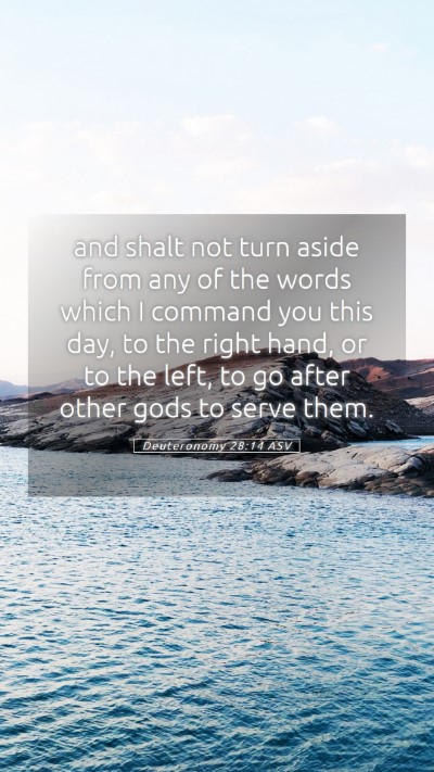 Picture 05 - Deuteronomy 28:14 ASV Mobile Phone Wallpaper - and shalt not turn aside from any of the words - Mobile Bible Verse Wallpaper