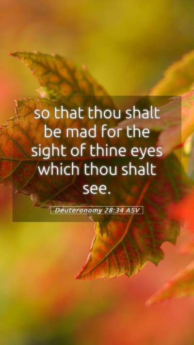 Picture 05 - Deuteronomy 28:34 ASV Mobile Phone Wallpaper - so that thou shalt be mad for the sight of thine - Mobile Bible Verse Wallpaper