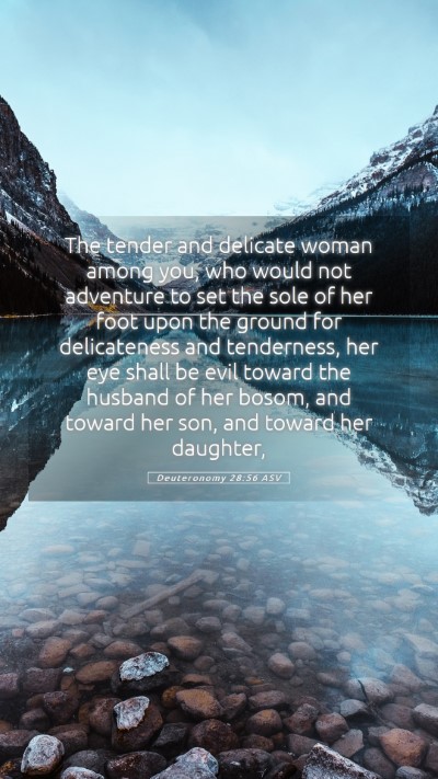 Picture 05 - Deuteronomy 28:56 ASV Mobile Phone Wallpaper - The tender and delicate woman among you, who - Mobile Bible Verse Wallpaper