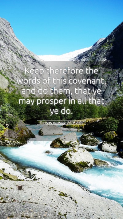 Picture 05 - Deuteronomy 29:9 ASV Mobile Phone Wallpaper - Keep therefore the words of this covenant, and do - Mobile Bible Verse Wallpaper