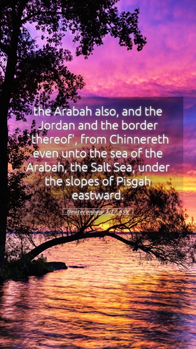 Picture 05 - Deuteronomy 3:17 ASV Mobile Phone Wallpaper - the Arabah also, and the Jordan and the border - Mobile Bible Verse Wallpaper