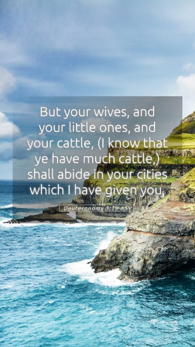 Picture 05 - Deuteronomy 3:19 ASV Mobile Phone Wallpaper - But your wives, and your little ones, and your - Mobile Bible Verse Wallpaper