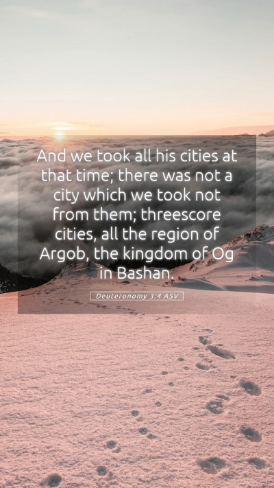 Picture 05 - Deuteronomy 3:4 ASV Mobile Phone Wallpaper - And we took all his cities at that time; there - Mobile Bible Verse Wallpaper
