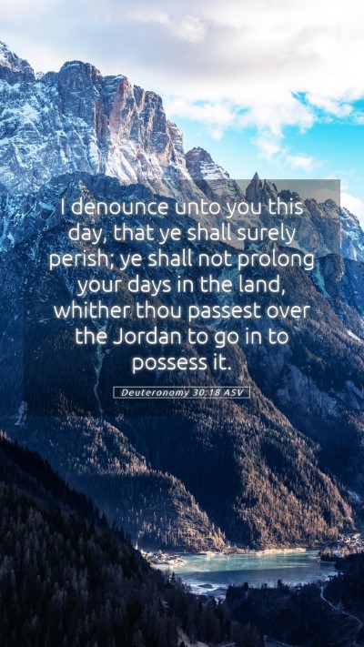 Picture 05 - Deuteronomy 30:18 ASV Mobile Phone Wallpaper - I denounce unto you this day, that ye shall - Mobile Bible Verse Wallpaper