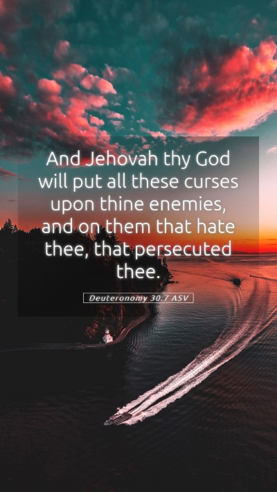 Picture 05 - Deuteronomy 30:7 ASV Mobile Phone Wallpaper - And Jehovah thy God will put all these curses - Mobile Bible Verse Wallpaper