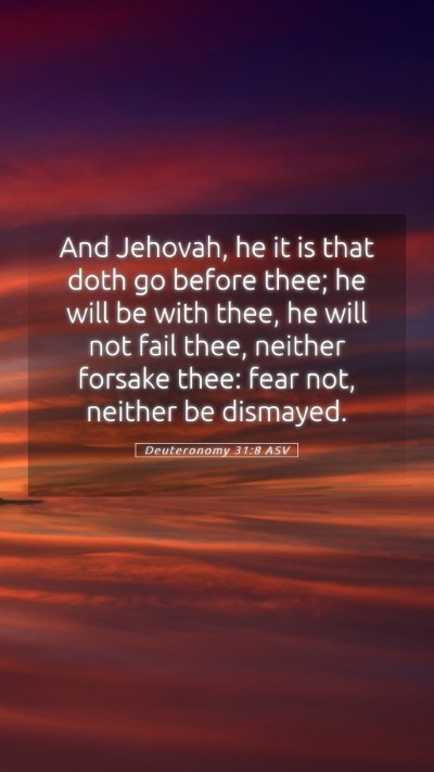 Picture 05 - Deuteronomy 31:8 ASV Mobile Phone Wallpaper - And Jehovah, he it is that doth go before thee; - Mobile Bible Verse Wallpaper