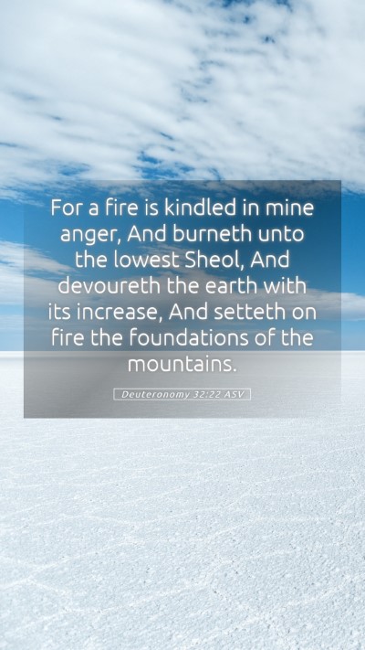 Picture 05 - Deuteronomy 32:22 ASV Mobile Phone Wallpaper - For a fire is kindled in mine anger, And burneth - Mobile Bible Verse Wallpaper