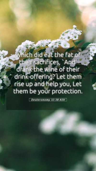Picture 05 - Deuteronomy 32:38 ASV Mobile Phone Wallpaper - Which did eat the fat of their sacrifices, `And' - Mobile Bible Verse Wallpaper