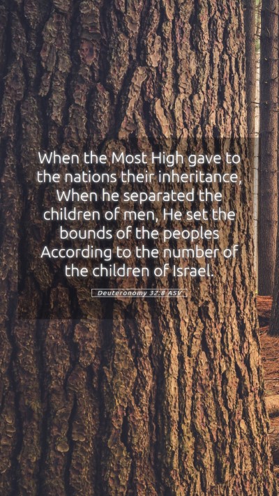 Picture 05 - Deuteronomy 32:8 ASV Mobile Phone Wallpaper - When the Most High gave to the nations their - Mobile Bible Verse Wallpaper