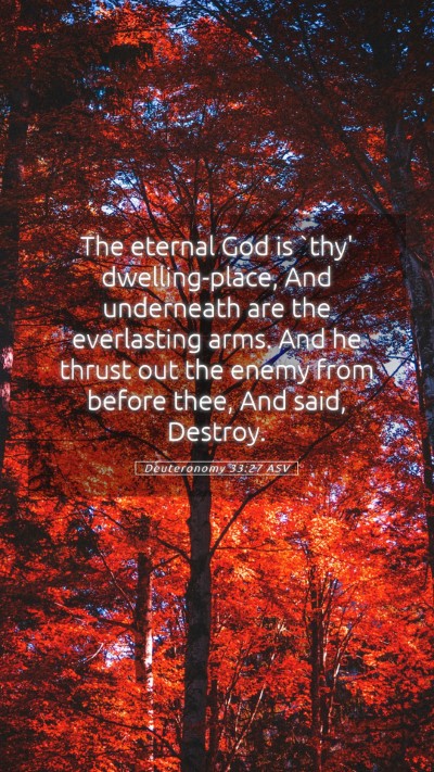 Picture 05 - Deuteronomy 33:27 ASV Mobile Phone Wallpaper - The eternal God is `thy' dwelling-place, And - Mobile Bible Verse Wallpaper
