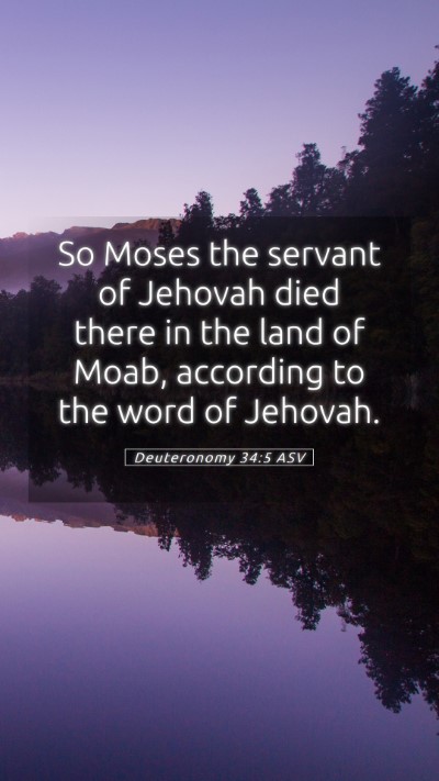 Picture 05 - Deuteronomy 34:5 ASV Mobile Phone Wallpaper - So Moses the servant of Jehovah died there in the - Mobile Bible Verse Wallpaper