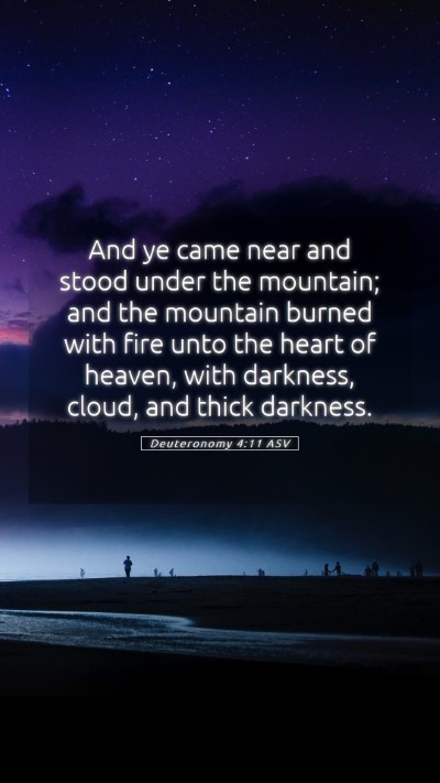 Picture 05 - Deuteronomy 4:11 ASV Mobile Phone Wallpaper - And ye came near and stood under the mountain; - Mobile Bible Verse Wallpaper