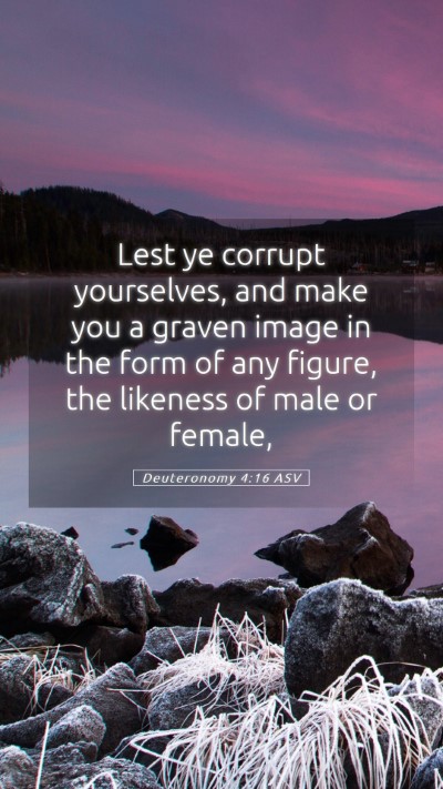 Picture 05 - Deuteronomy 4:16 ASV Mobile Phone Wallpaper - Lest ye corrupt yourselves, and make you a graven - Mobile Bible Verse Wallpaper