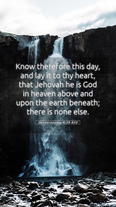 Picture 05 - Deuteronomy 4:39 ASV Mobile Phone Wallpaper - Know therefore this day, and lay it to thy heart, - Mobile Bible Verse Wallpaper