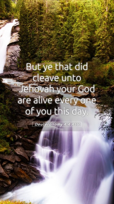 Picture 05 - Deuteronomy 4:4 ASV Mobile Phone Wallpaper - But ye that did cleave unto Jehovah your God are - Mobile Bible Verse Wallpaper