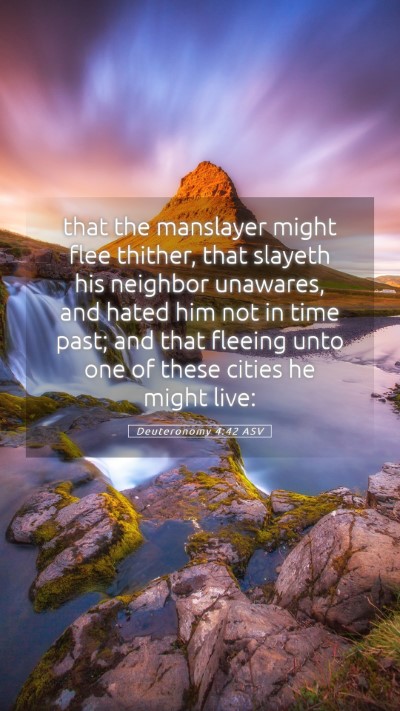 Picture 05 - Deuteronomy 4:42 ASV Mobile Phone Wallpaper - that the manslayer might flee thither, that - Mobile Bible Verse Wallpaper